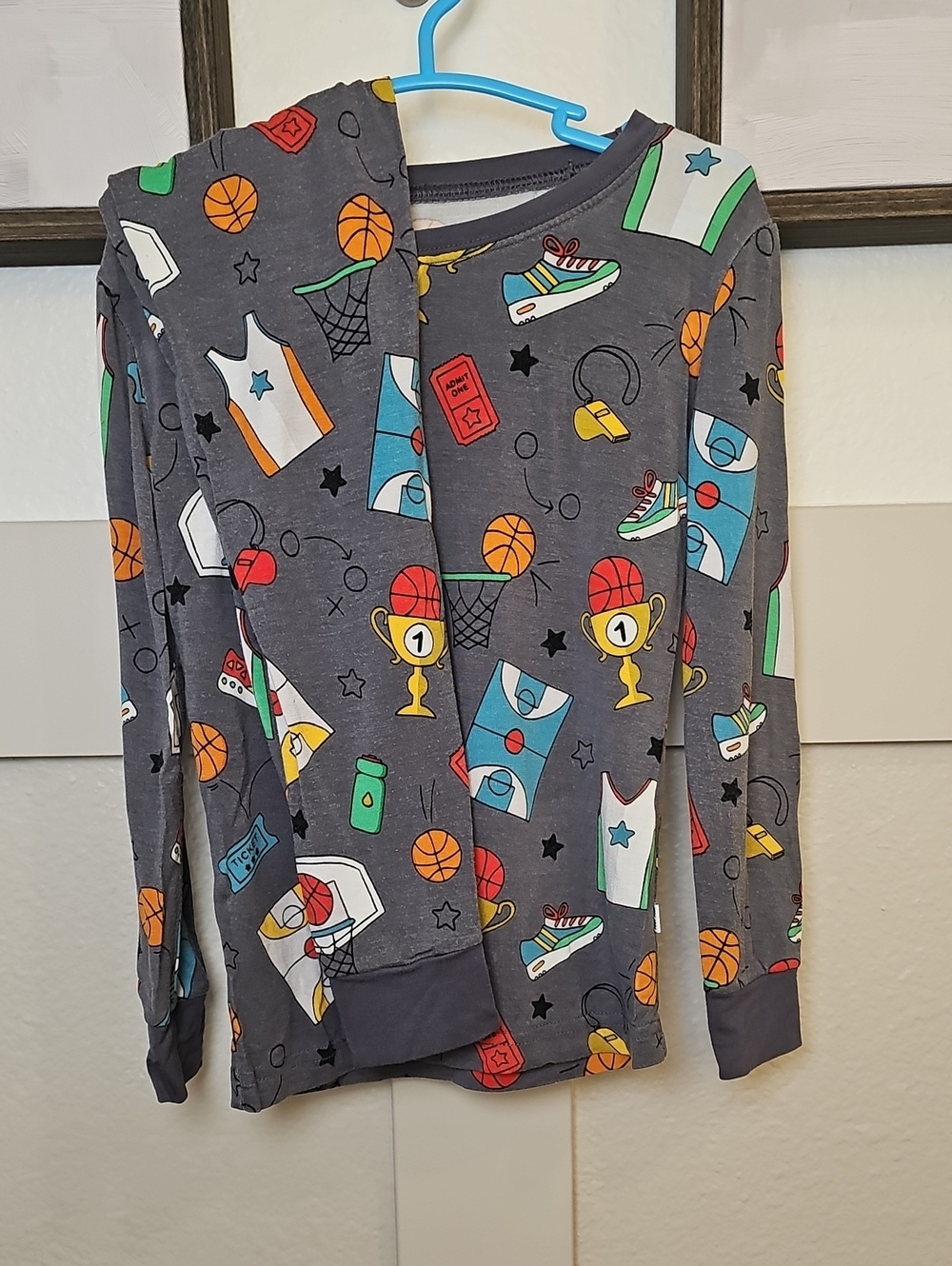 Little Sleepies Black Slam Dunk Basketball Bamboo Pajama Set 3T
